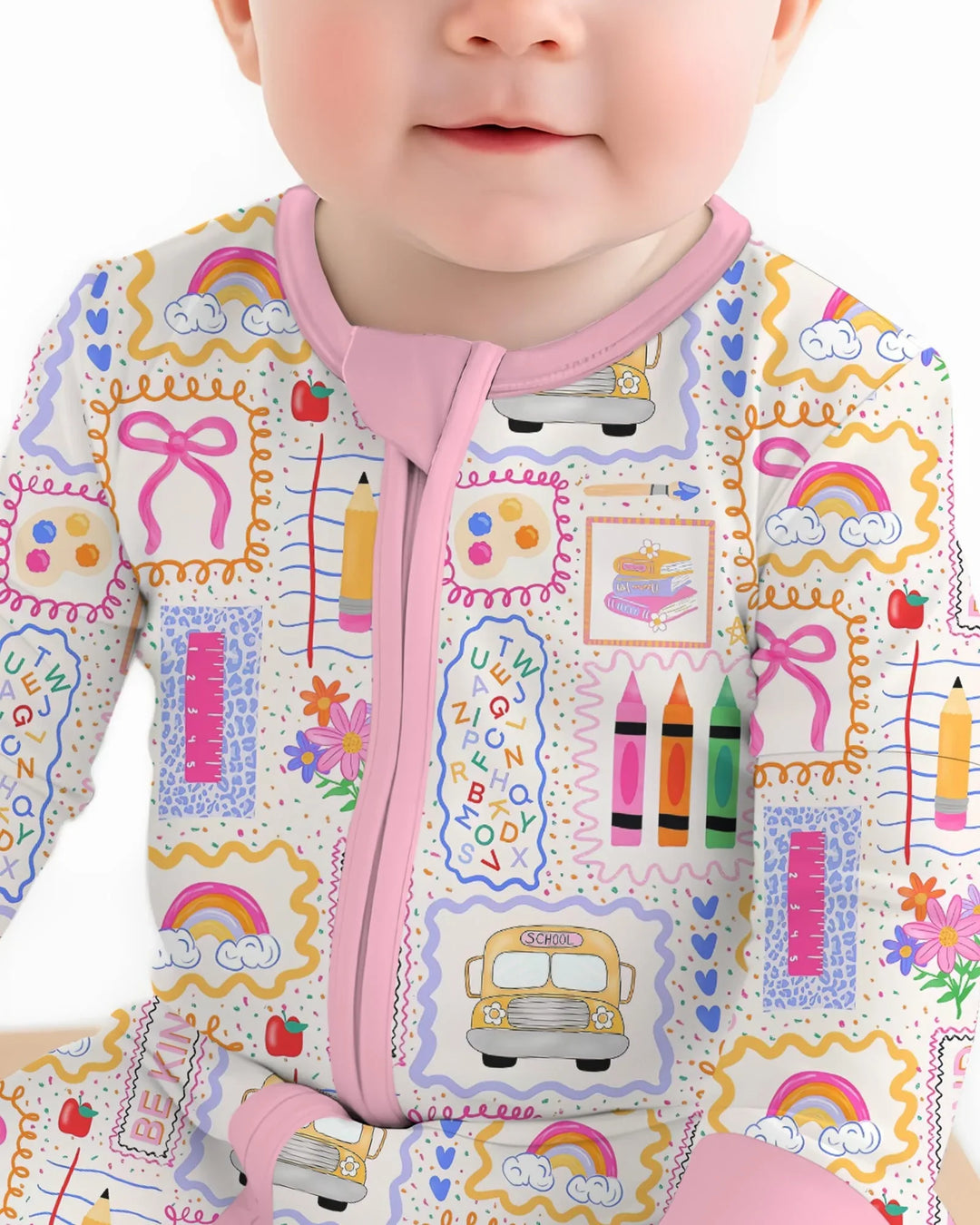 Colorful Doodle School Bamboo Convertible Zippy