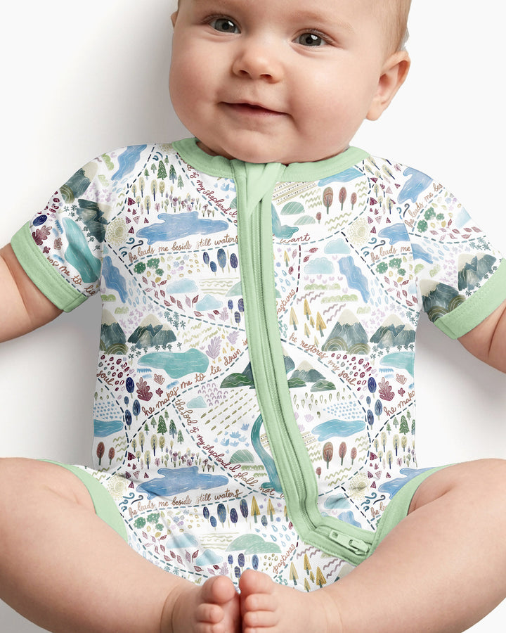Whimsical Psalms 23 Map Bamboo Shorty Zippy