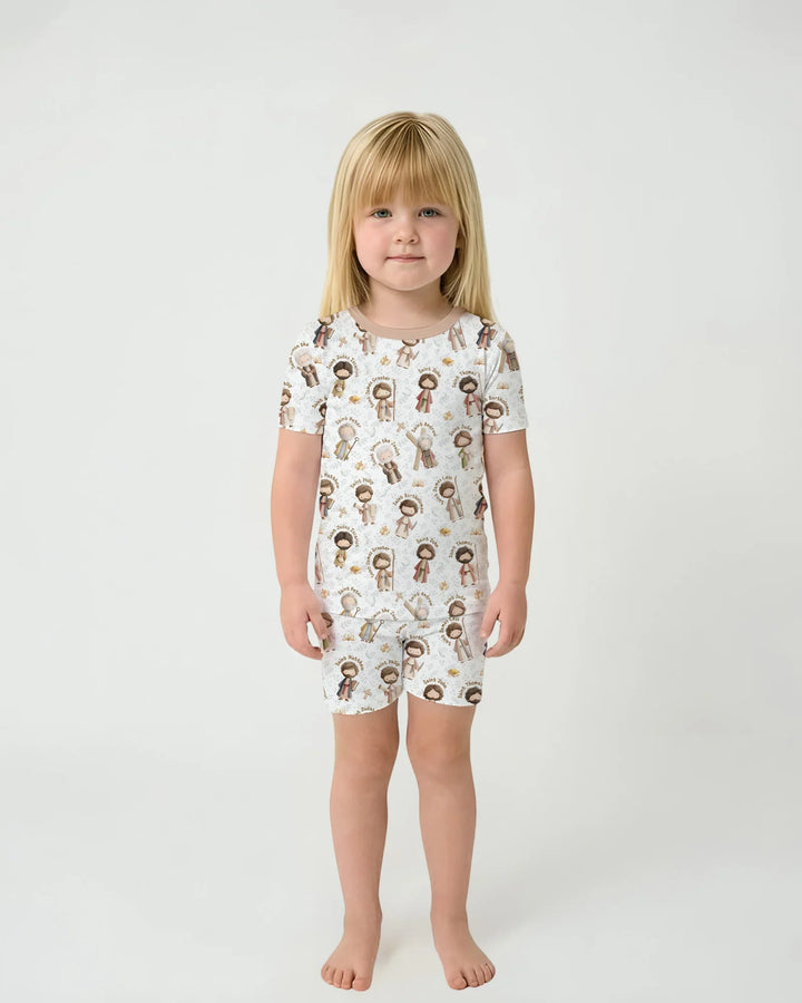 The 12 Apostles Bamboo Two Piece Short Sleeve Shorts Pajama Set