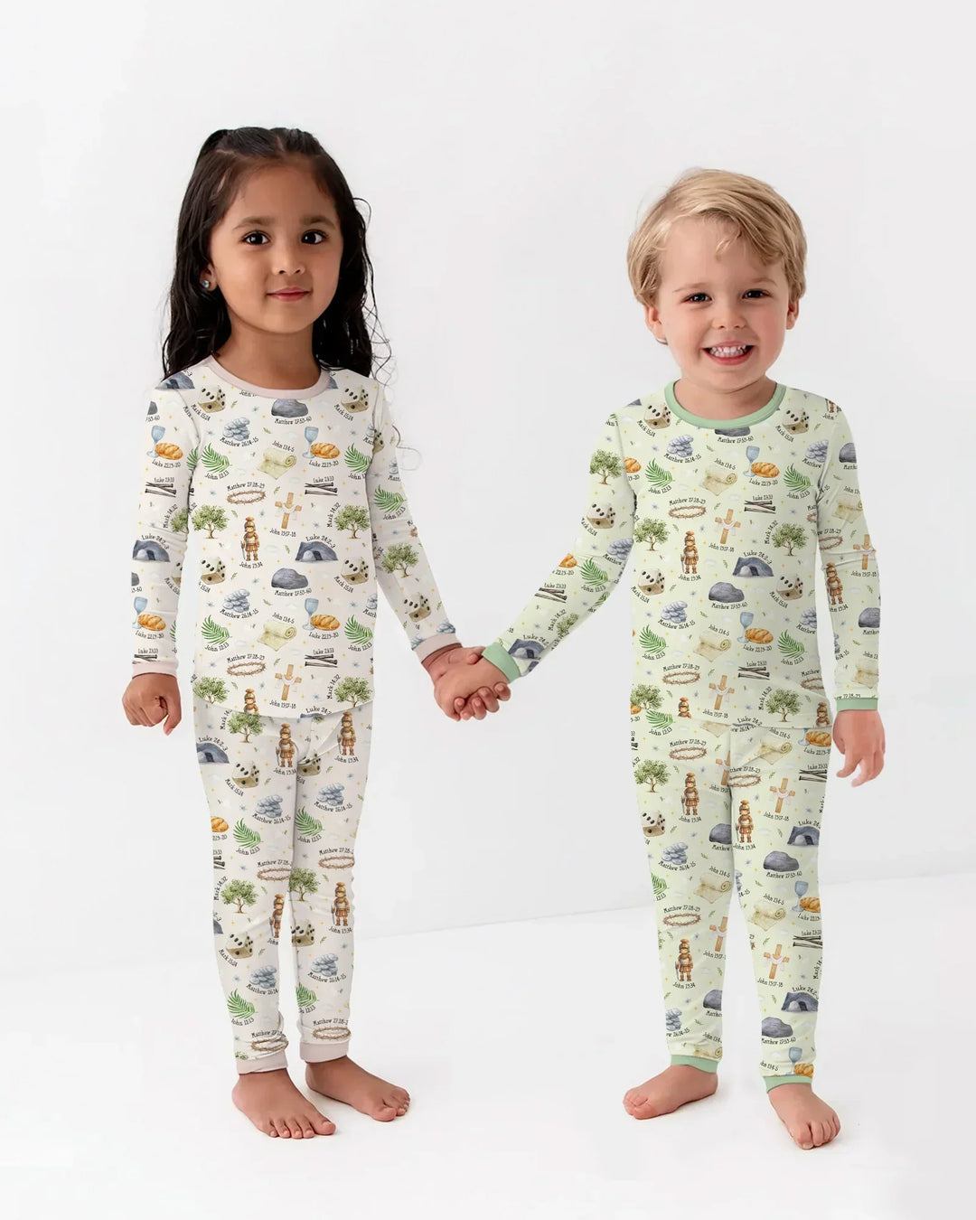 Zweiteiliges Langarm-Pyjama-Set mit Sommerfrüchten