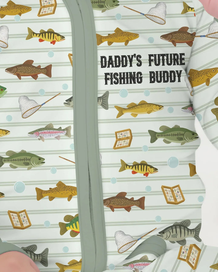 Embroidered Fishing Dad And Me Matching Bamboo Convertible Zippy