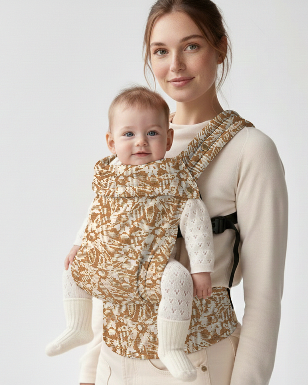 Warm Sand Floral Texture Baby Carrier
