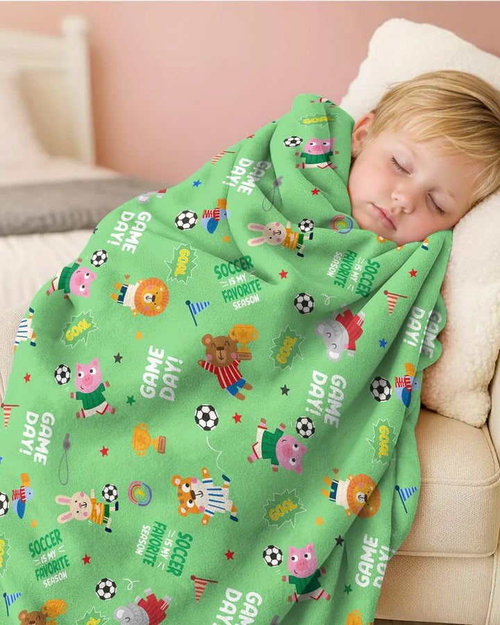 The World Cup Soccer Animals Bamboo Blanket