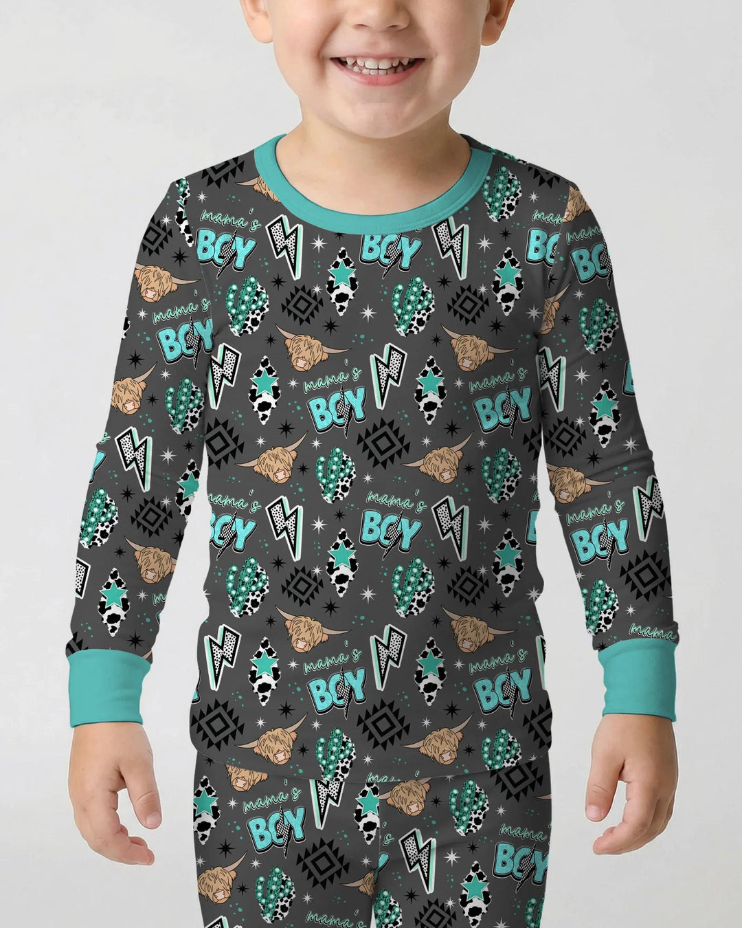 Western Mama & Me Matching  Bamboo Two Piece Long Sleeve Pajama Set
