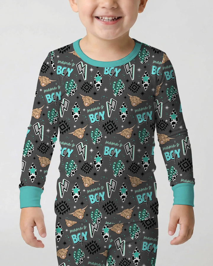 Western Mama & Me Matching  Bamboo Two Piece Long Sleeve Pajama Set