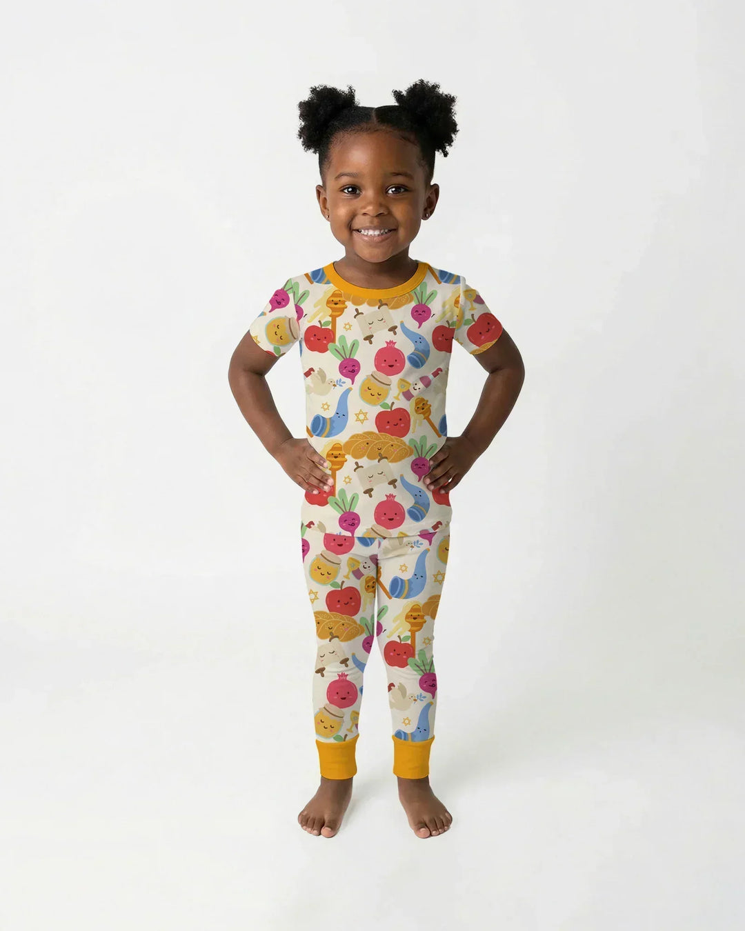 Shana Tova Rosh Hashanah Bamboo Two Piece Short Sleeve Pajama Set