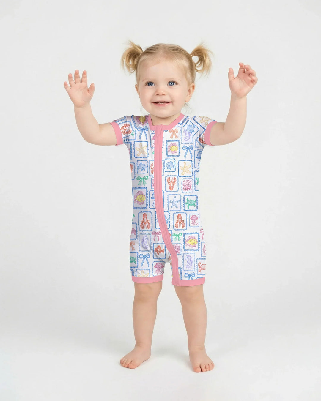 Coastal Treasures Family Matching Bamboo Shorty Zippy
