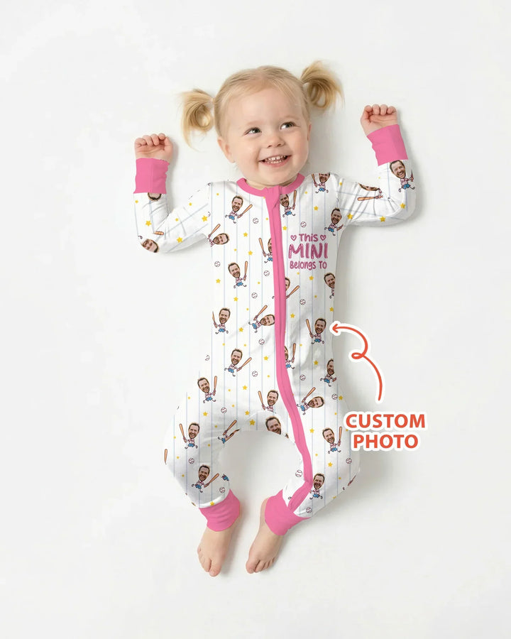 Embroidered Custom Dad And Mini Face  Bamboo Convertible Zippy