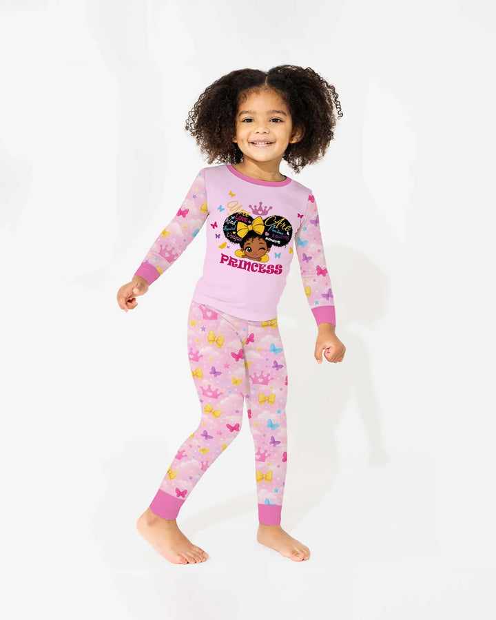 Afro Princess You Are Beautiful Bamboo Two Piece Long Sleeve Pajama Set