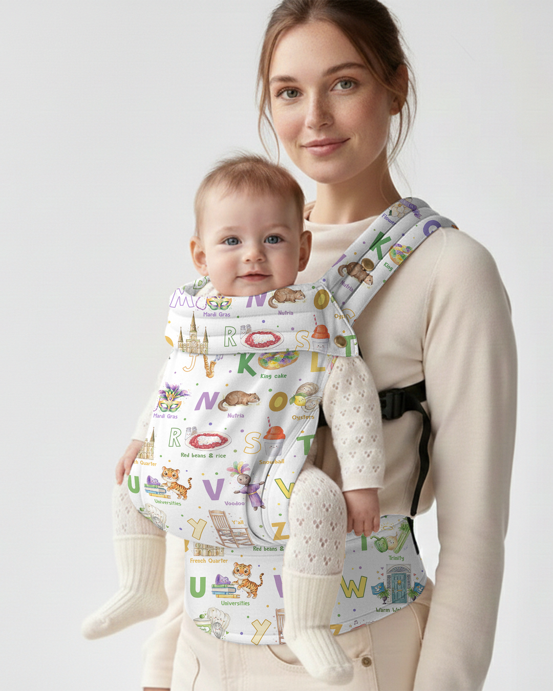 Mardi Gras Alphabet Celebration Baby Carrier