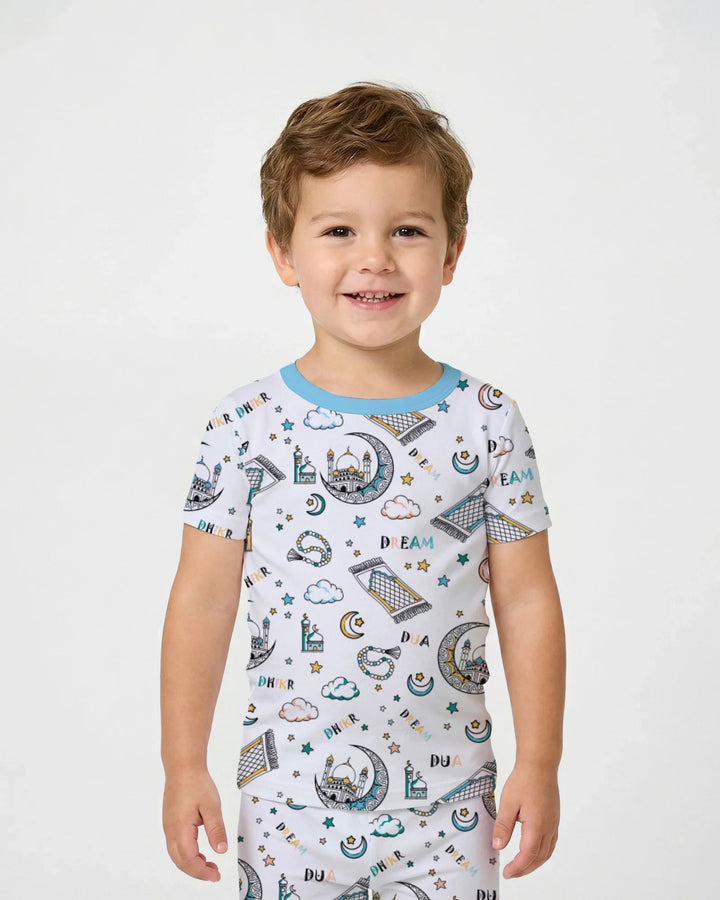 Dua, Dhikr, Dream Matching Family Two Piece Short Sleeve Pajama Set