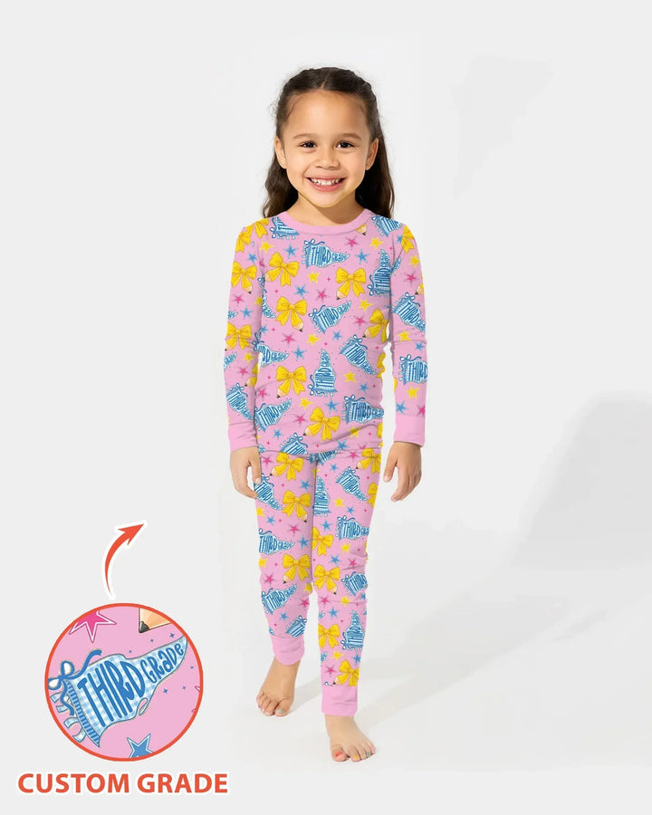 Conjunto de pijama de dos piezas de bambú con mangas largas, plantilla PERSONALIZADA