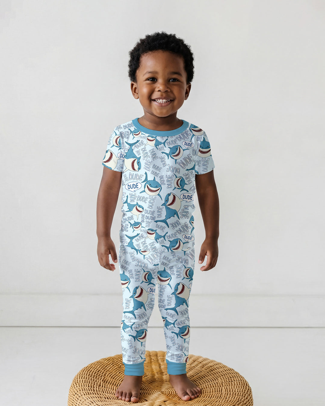 Conjunto de pijama de dos piezas de manga corta de bambú