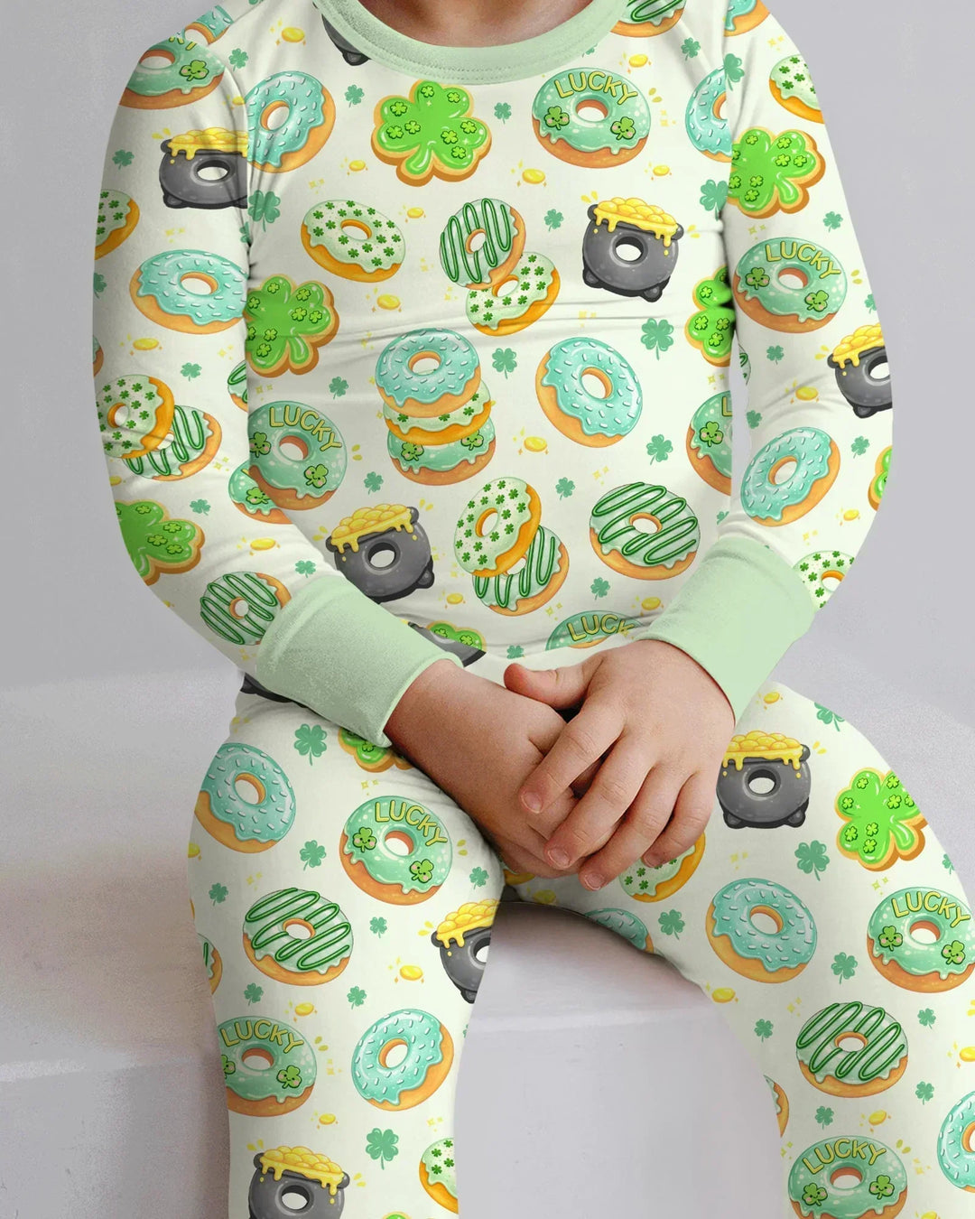 St. Patrick's Day Donut Two Piece Long Sleeve Pajama Set