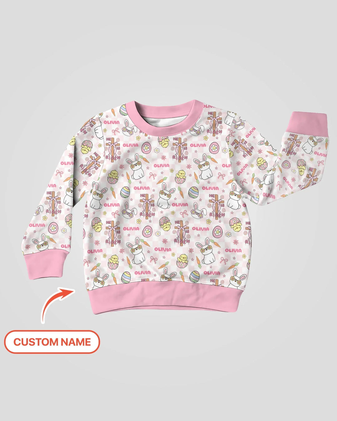 Custom Name Retro Easter Crewneck Sweatshirt