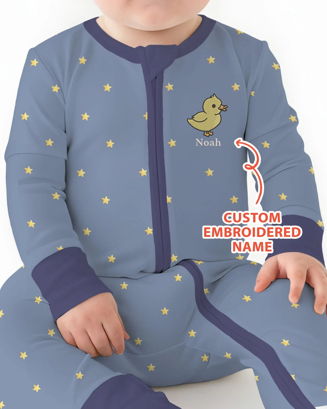 Embroidered Custom Name Animal Bamboo Convertible Zippy