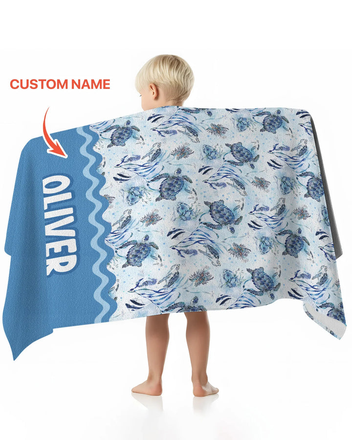 Little Turtles Family Matching Bamboo Beach Towel