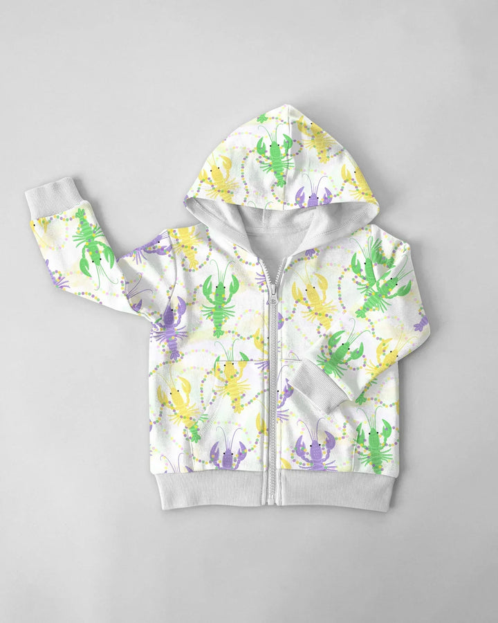 Mardi Gras Langusten Familie Partnerlook Bambus Reißverschluss-Hoodie