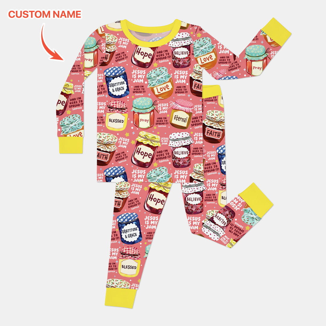 Zweiteiliges Langarm-Pyjama-Set mit Sommerfrüchten