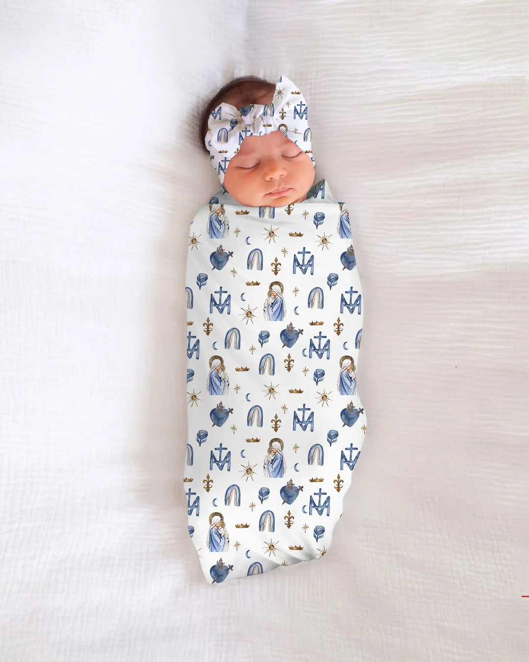 Little Ave Maria swaddle blanket