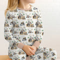 Conjunto de Pijama de Dos Piezas de Bambú de Manga Larga con Tema Navideño de la Natividad a Juego para la Familia