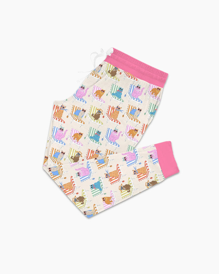 Meow Sunbathing Mommy & Me Matching Bamboo Women Pajama Set