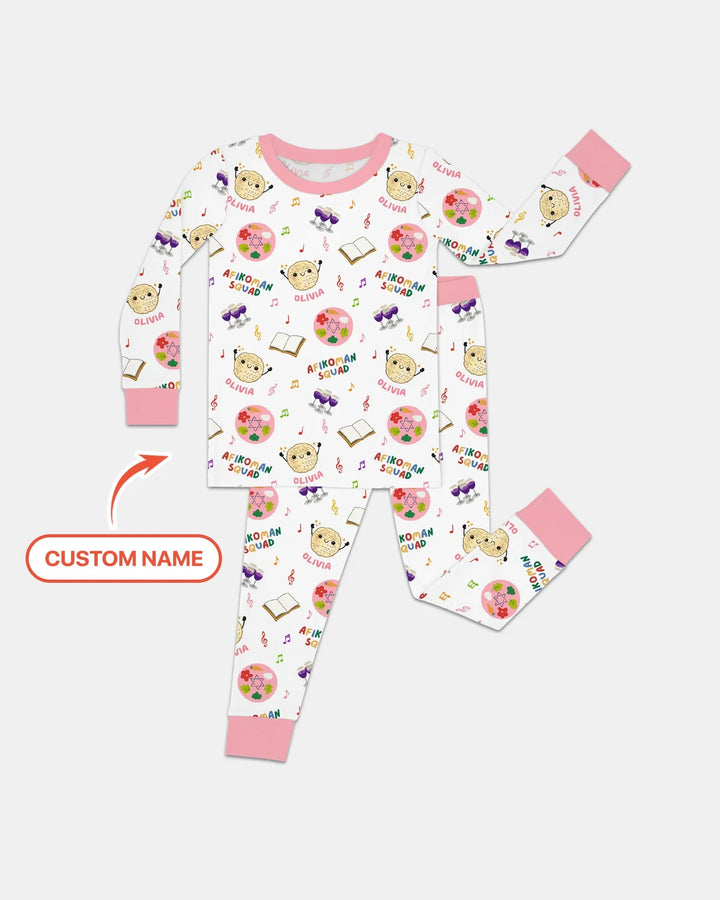 Zweiteiliges Langarm-Pyjama-Set mit Sommerfrüchten