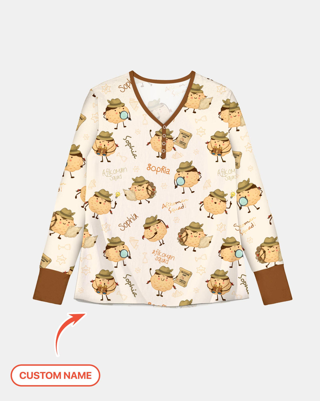 Custom Name Passover Afikoman Women Pajama Set