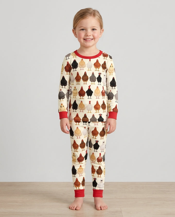 Cluckin' Cute Bamboo Two Piece Long Sleeve Pajama Set