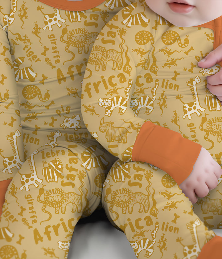 Handdrawn African Animals Convertible Zippy