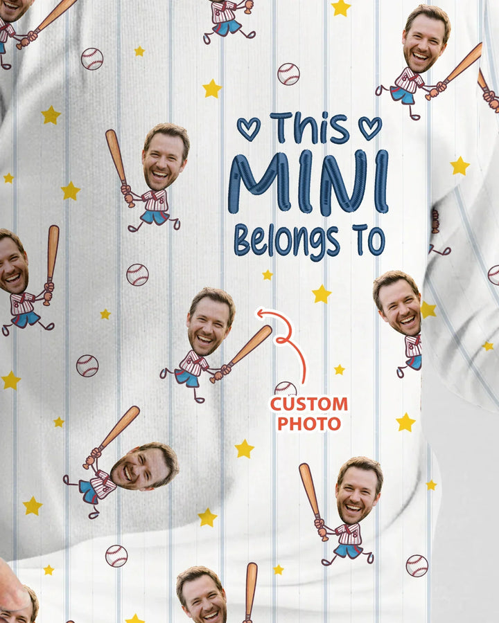 Embroidered Custom Dad And Mini Face  Bamboo Two Piece Long Sleeve Pajama Set