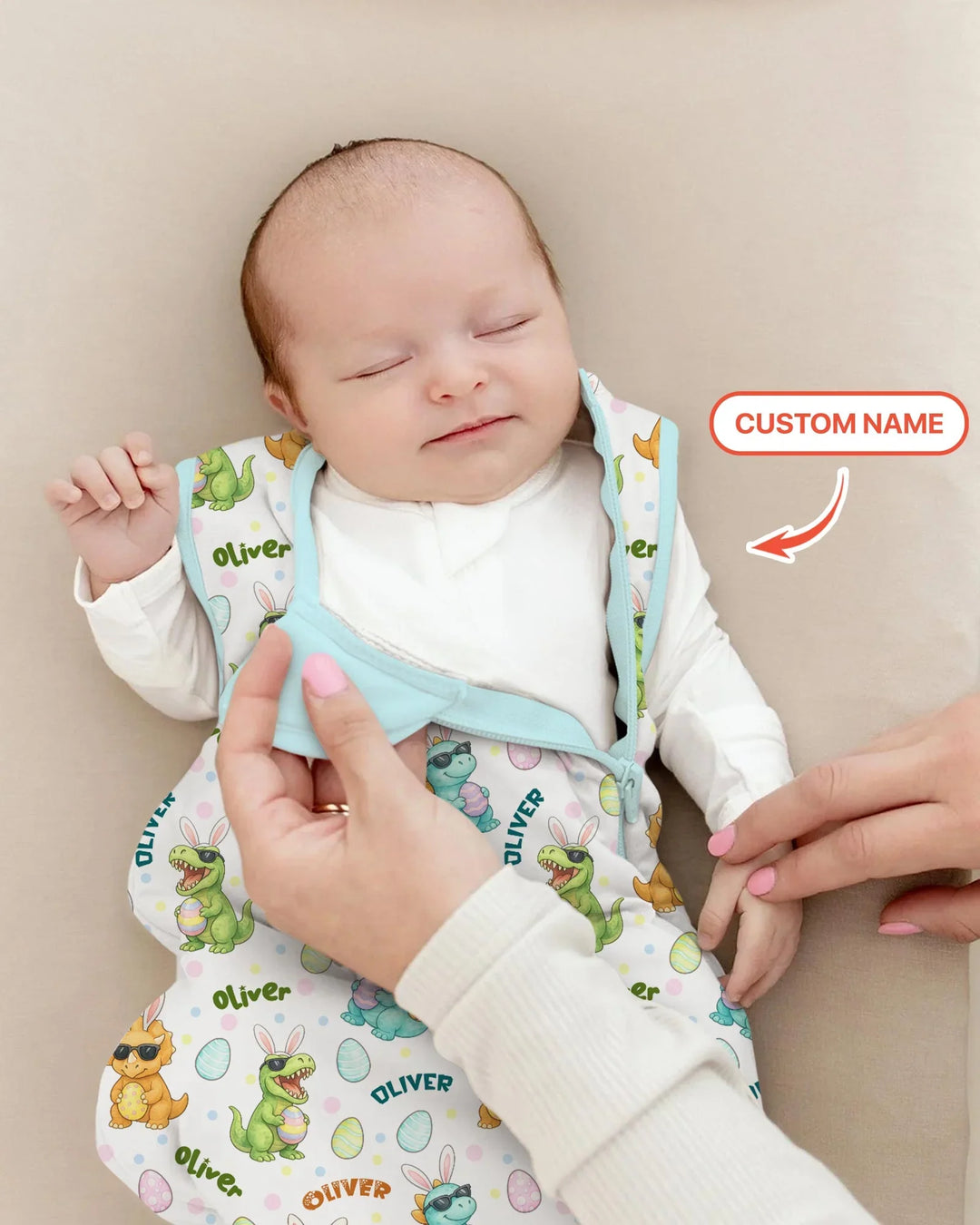 Custom Name Dinosaur on the Hunt Sleep Bag