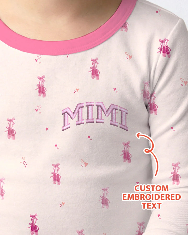 Custom Embroidered Mommy and Me Matching Bamboo Two Piece Long Sleeve Pajama Set