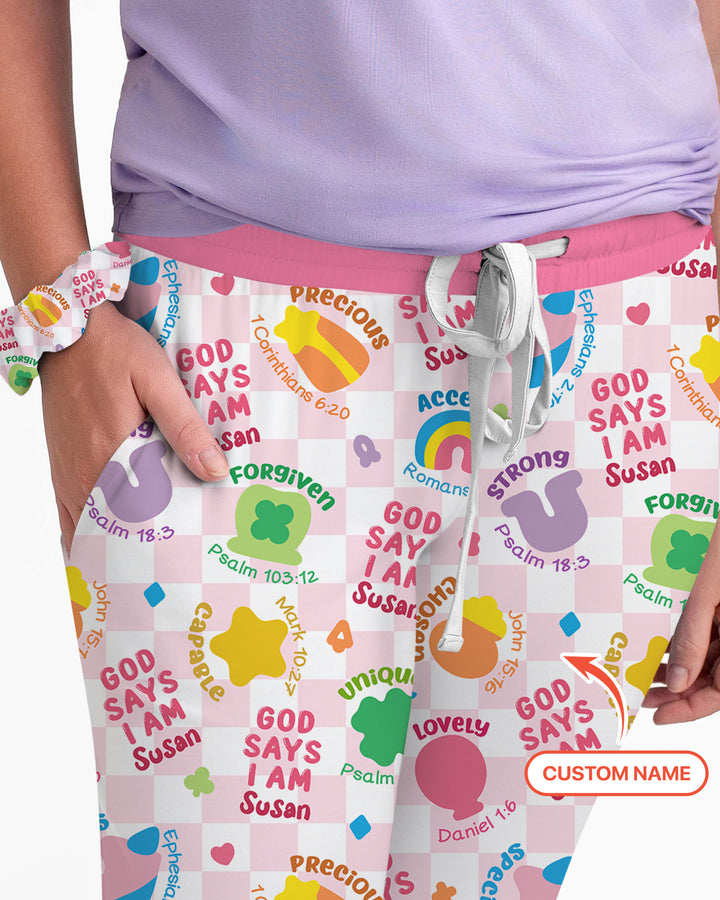 God Says I Am St. Patrick’s Day Custom Name Family Matching Women Pajama Set