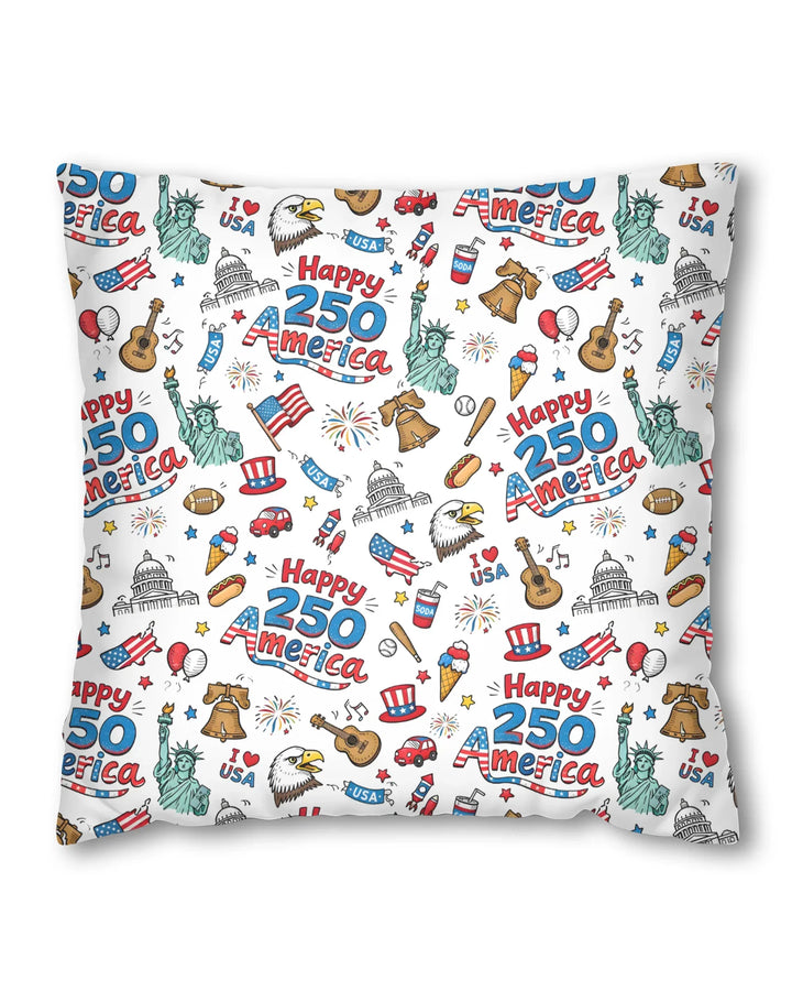 Happy 250 America I love USA Bamboo Pillow Case