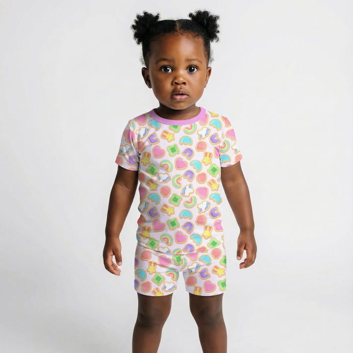 Lucky Marshmallow Cookies Two Piece Short Sleeve Shorts Pajama Set