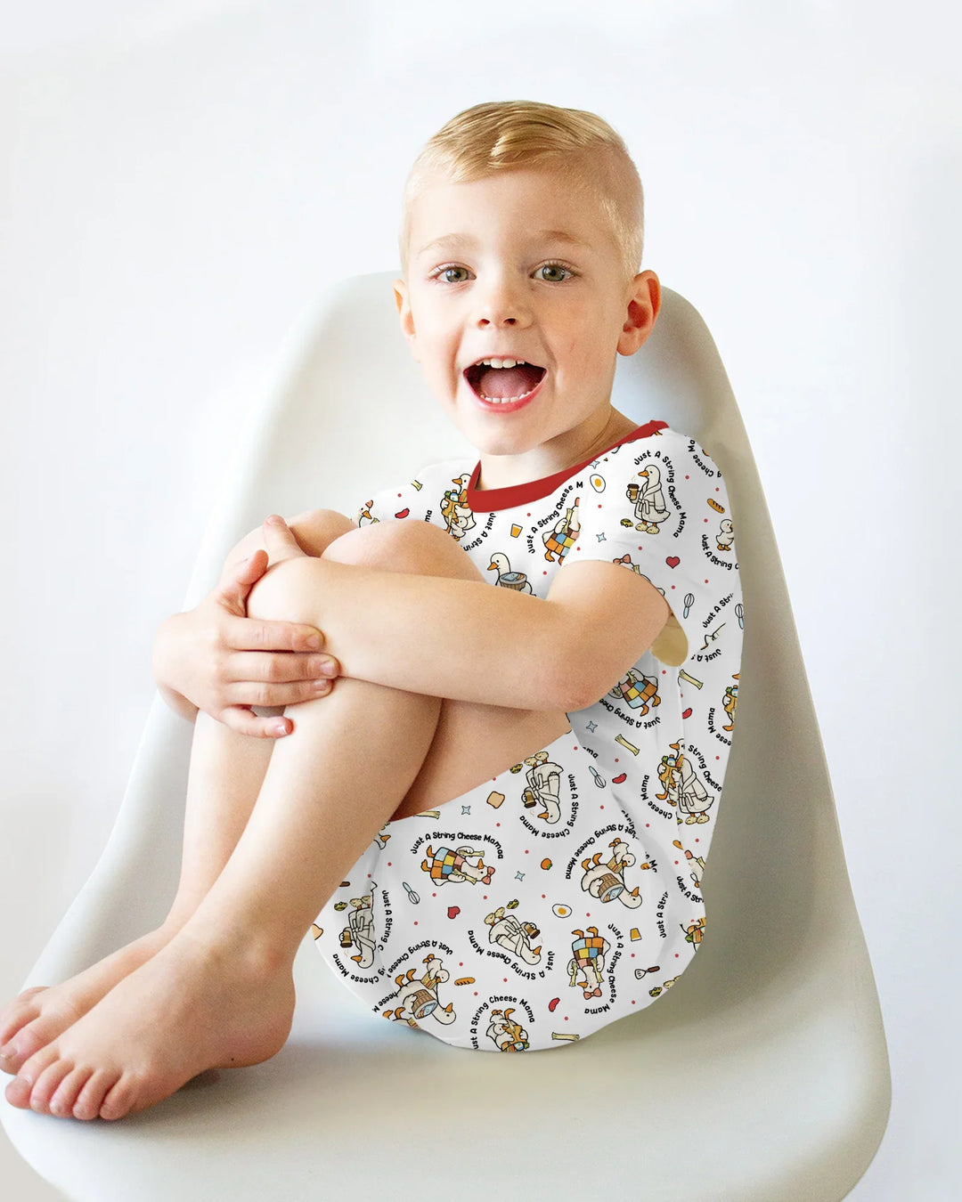 Just A String Cheese Mama Era Mommy & Me Bamboo Two Piece Short Sleeve Shorts Pajama Set
