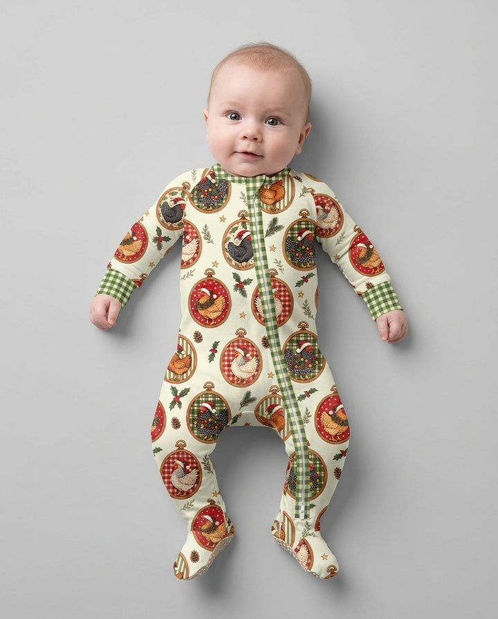 Chicken Merry Clucking Christmas Bamboo Convertible Zippy