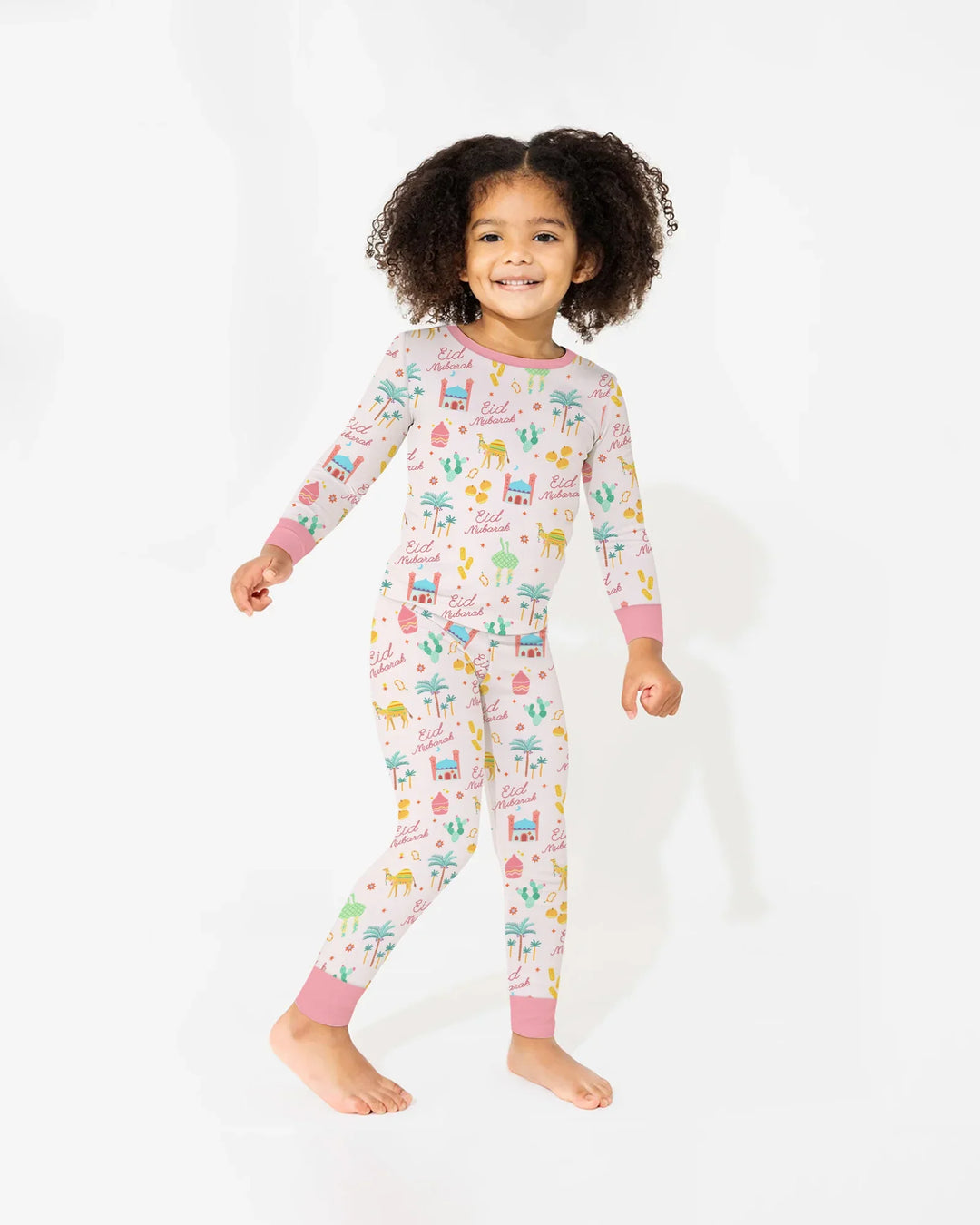 Eid Mubarak Matching Family Two Piece Long Sleeve Pajama Set