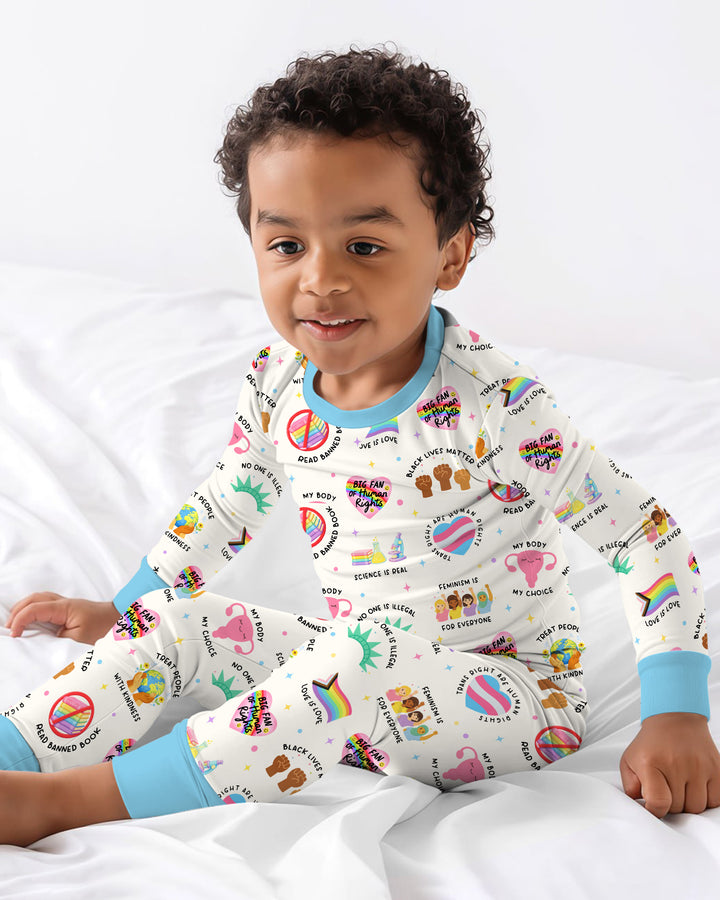 Zweiteiliges Langarm-Pyjama-Set mit Sommerfrüchten