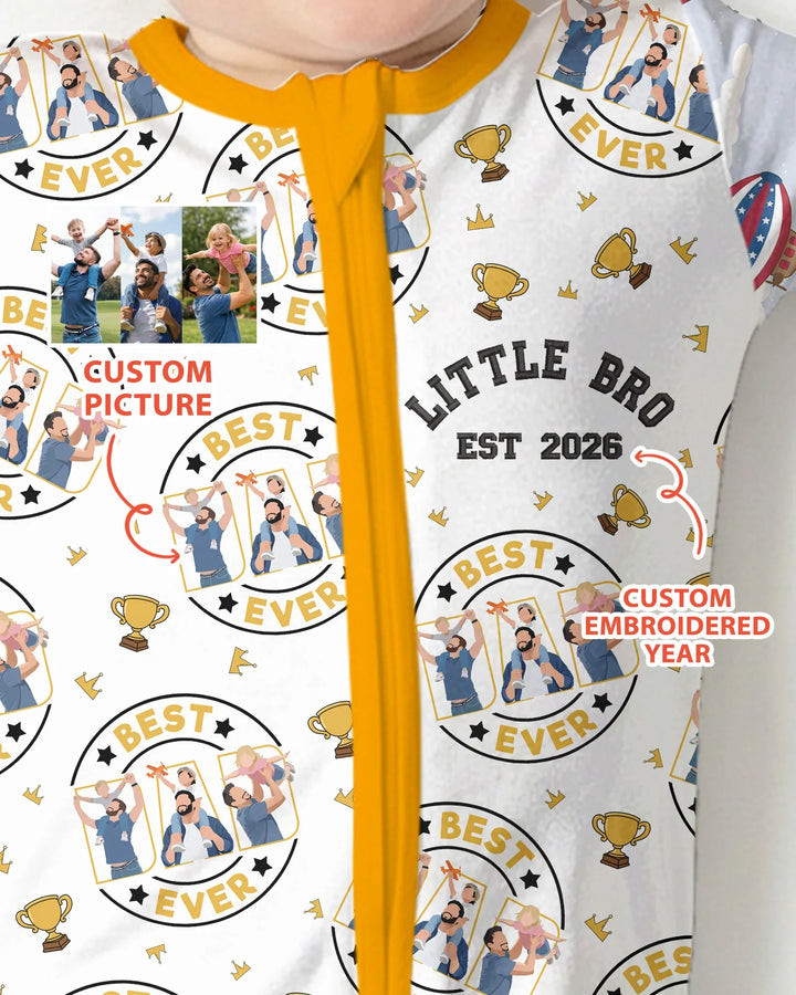Personalized Family Matching Father's Day Embroidered Bamboo Convertible Zippy