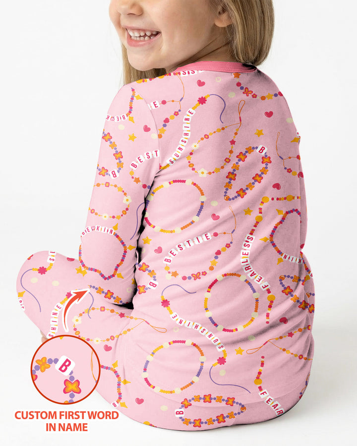 Conjunto de pijama de dos piezas de bambú con mangas largas, plantilla PERSONALIZADA