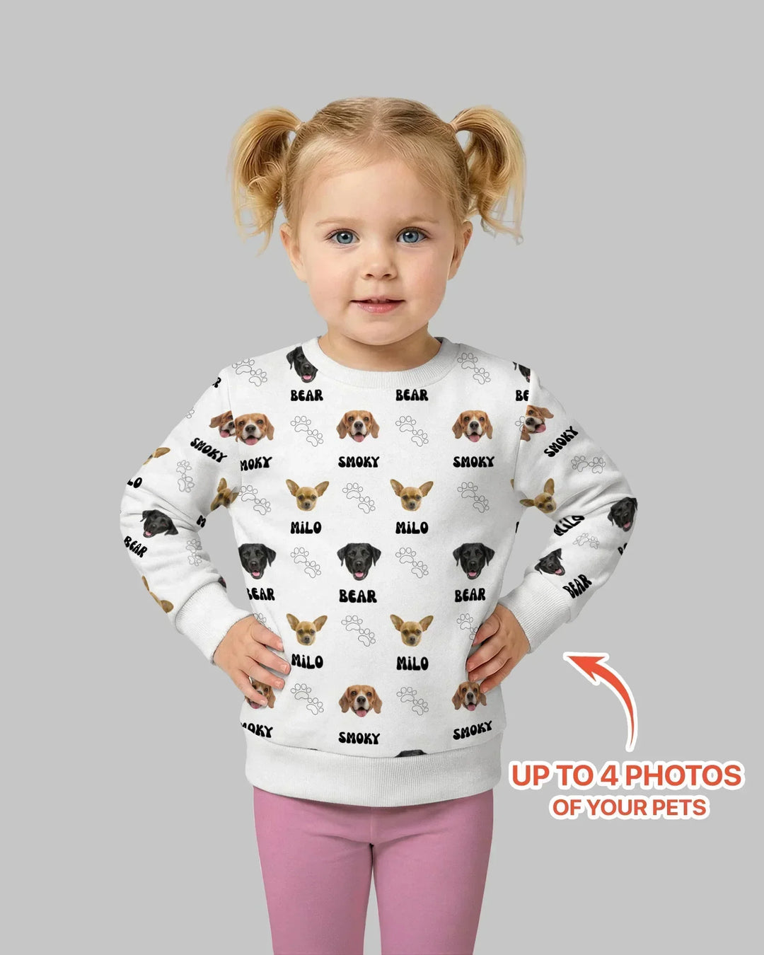 Custom Name and Pet Photos Crewneck Sweatshirt