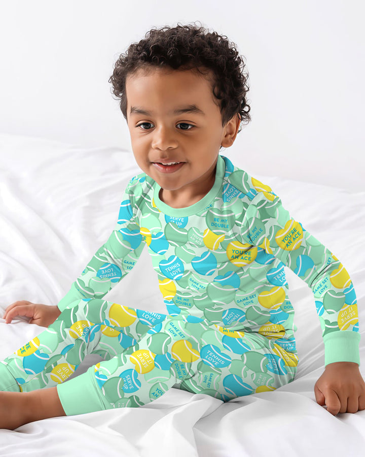 Zweiteiliges Langarm-Pyjama-Set mit Sommerfrüchten