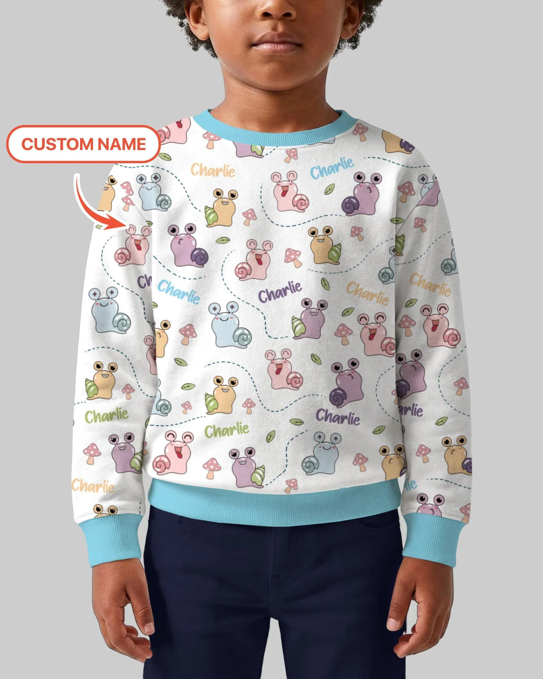 Sudadera de cuello redondo de bambú "¡Lo logré!" con nombre personalizado
