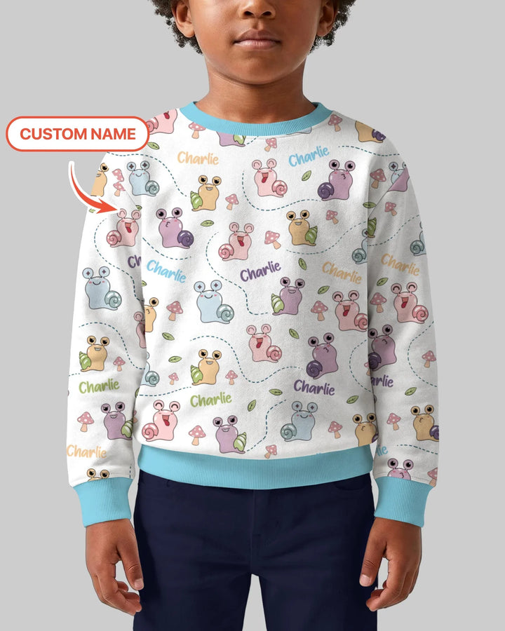 Sudadera de cuello redondo de bambú "¡Lo logré!" con nombre personalizado