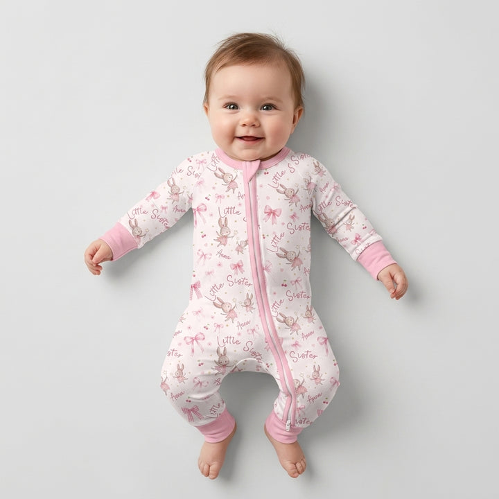Bunny Wishes Sister Matching Bamboo Convertible Zippy