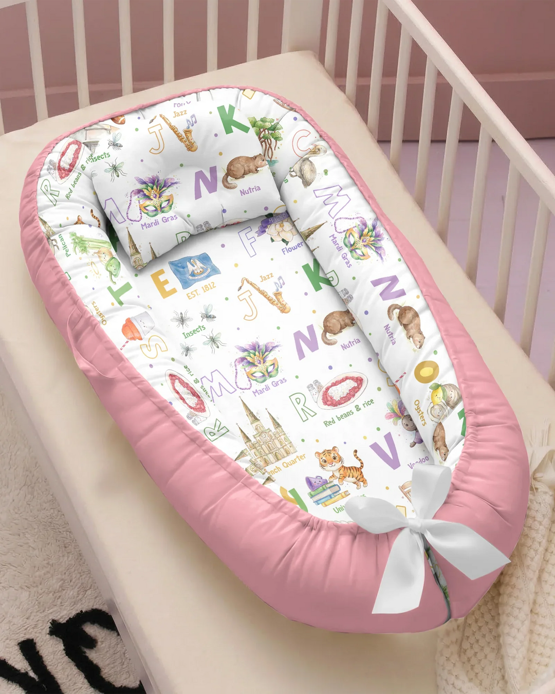 Alphabet of Lousiana Bambus Baby-Nestchen-Bett