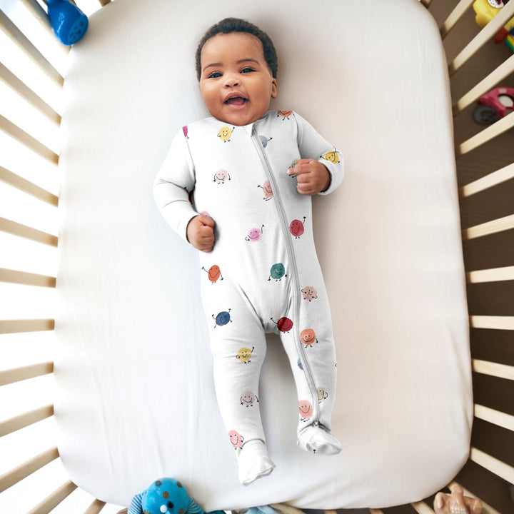 Colorful Happy Dots Convertible Zippered Romper