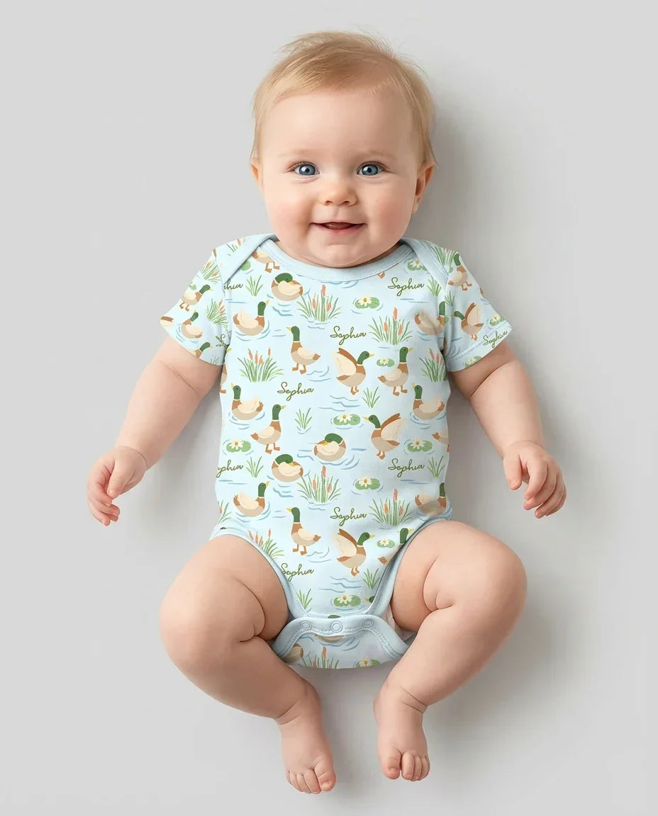 Personalized Mallard Duck Bamboo Bodysuit
